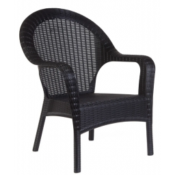 Sillon Rattan Qatar Negro Plastico Exterior Mueble Jardn