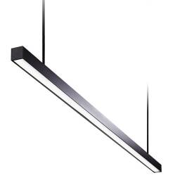 Plafon Led Barra Colgante 24w - Tubo De Techo Negro