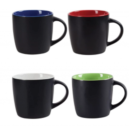 Taza De Cafe 350 ML Taza Negra Fondo Colores Mix